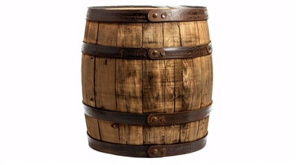 Fototapeta premium A classic timber cask with a white background.