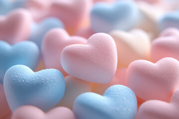 Obraz premium Assorted Pastel Marshmallows Background