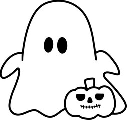 holding, minimalist, holiday season, cartoon, sticker, printable, beige, print, black thin lines, winter, cute, ghost, beverage, vector, christmas, drink, spooky, coffee, illustration, mug