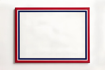 tricolor frame in red, blue and white, copyspace  