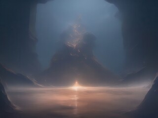 Fototapeta premium Mystical Mountain and Calm Water.