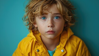 Full length photo of charming schoolboy heart postcard valentine day