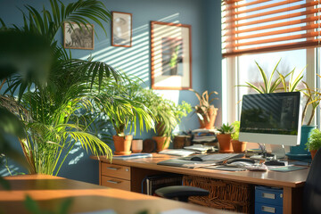 Fototapeta premium Office interior with window