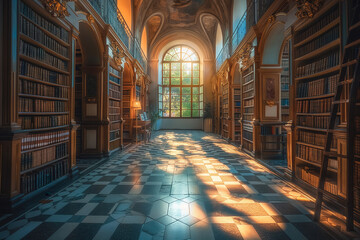 Fototapeta premium Old library interior