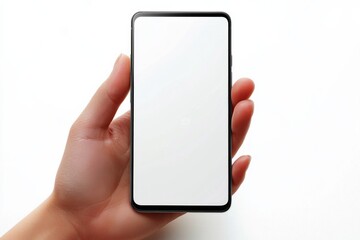 Blank Smartphone Mockup on Hand created with Generative AI