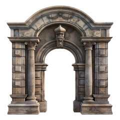 Obraz premium Elements of architecture of buildings, ancient doorways and arches, doors and apertures. On the streets in Georgia, public places Isolated on transparent background. 3D render