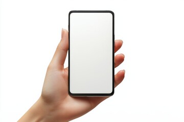 Blank Smartphone Mockup on Hand created with Generative AI