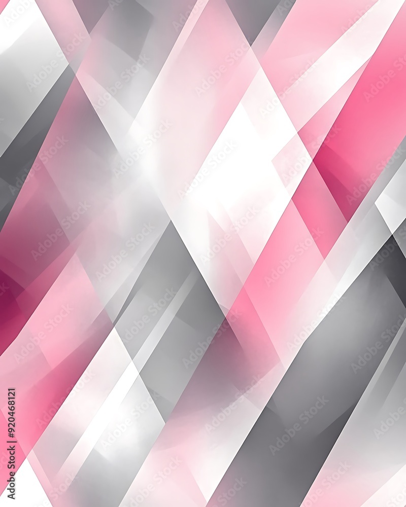 Poster seamless abstract with overlapping diamond shapes in pink and grey