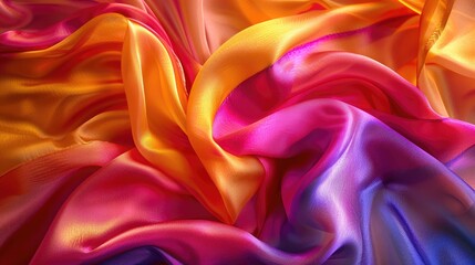 Obraz premium Vibrant silk fabric for design purposes