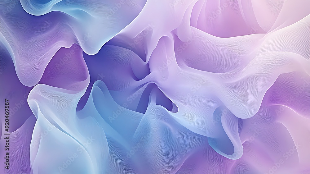 Poster seamless abstract with swirling patterns in lilac and chambray blue