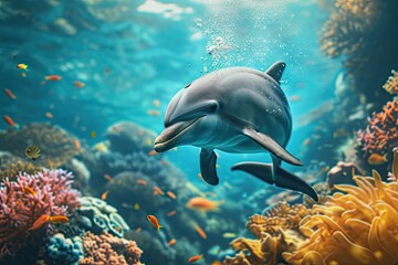 Fototapeta premium Beautiful underwater world and its inhabitants