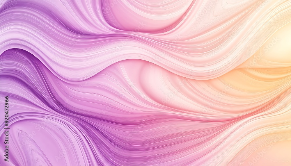 Poster seamless abstract with soft curves in lilac and peach fuzz