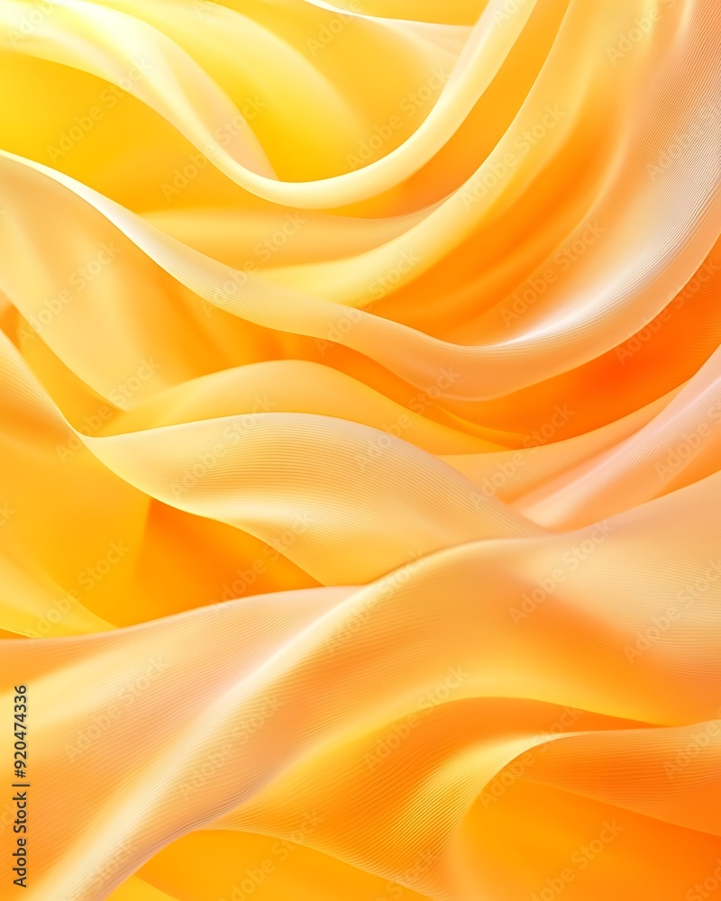 Poster non-seamless abstract with swirling waves in sunshine yellow and peach fuzz