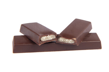 chocolate piece isolated on a white background