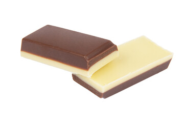 chocolate piece isolated on a white background
