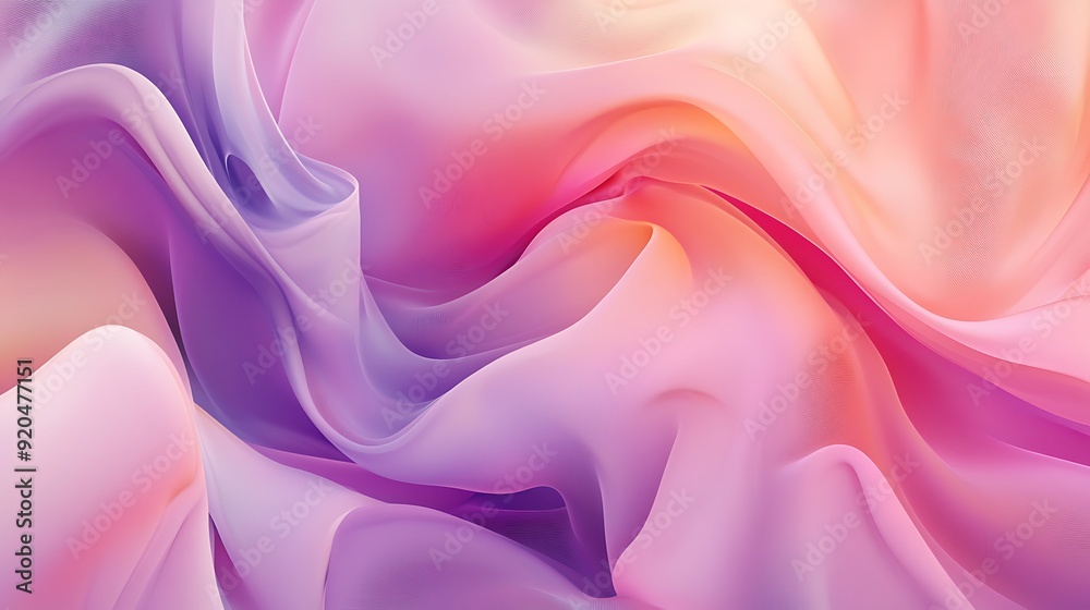 Aufkleber Non-Seamless Abstract with Swirling Patterns in Peach Fuzz and Lilac