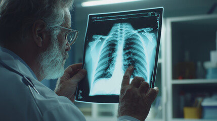 “Doctor Analyzing Chest X-Ray Film” - Powered by Adobe