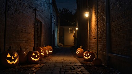 scary halloween pumpkin , AI Generated.