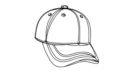 baseball hat line art illustration