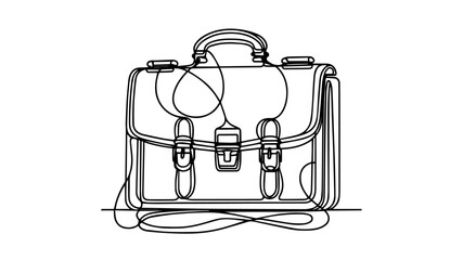 one line illustration of a briefcase 