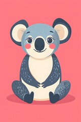 Naklejka premium Cute Geometric Koala in Minimalist Flat Style