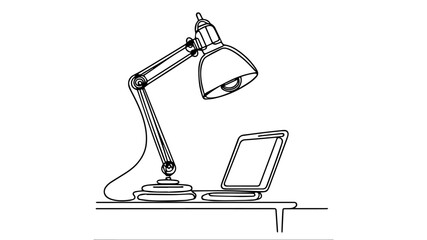 Desk Lamp one line illustration