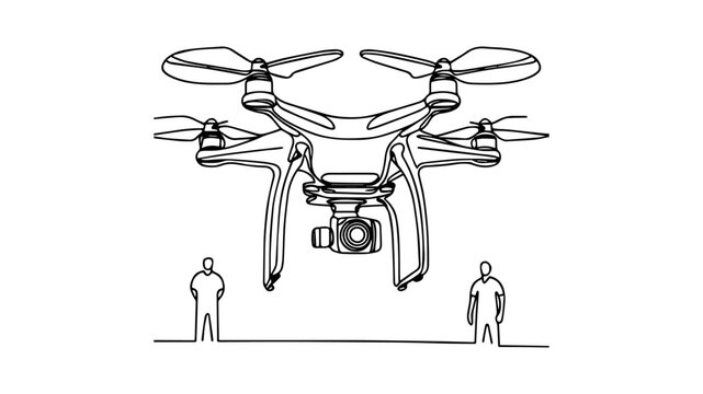 recommend clip art: drone one continuous line art