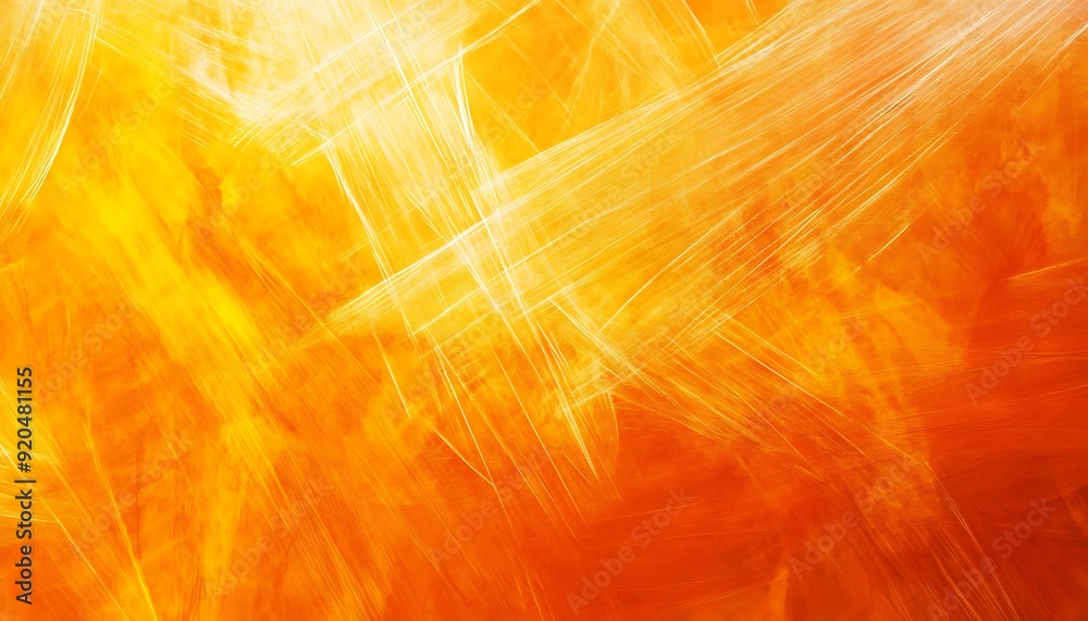 Poster non-seamless abstract with dynamic lines in burnt orange and sunshine yellow