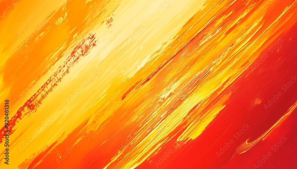 Poster non-seamless abstract with dynamic lines in burnt orange and sunshine yellow