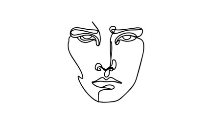 Frown Face line art illustration