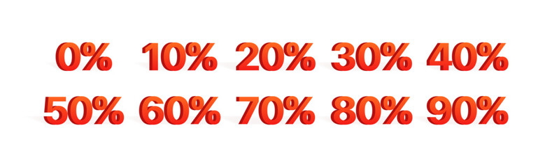 Discount set icons. Flat style. Vector icons.