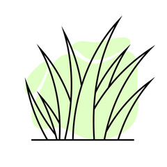 Grass icon. Flat and linear style. Vector icon.