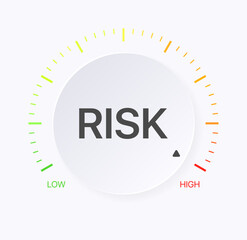 Risk meter icon. Flat style. Vector icon.