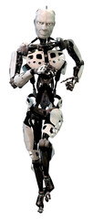 Obraz premium 3D Rendering Male Robot on White