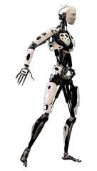 3D Rendering Male Robot on White