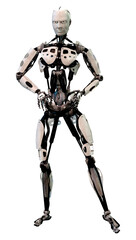 3D Rendering Male Robot on White