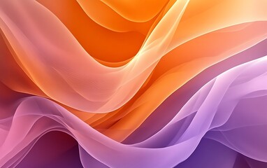 Obraz premium Non-Seamless Abstract with Overlapping Waves in Burnt Orange and Lilac