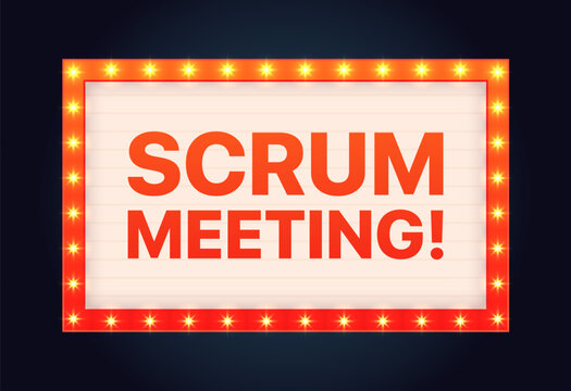 Scrum meeting icon. Flat style. Vector icon.
