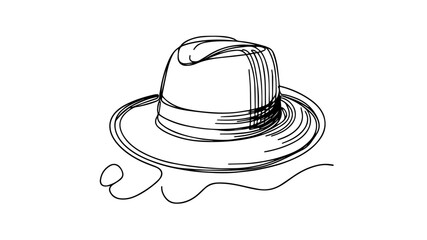 Hat line art drawing