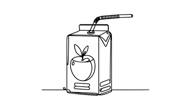recommend clip art: Line art drawing of a Juice Box 