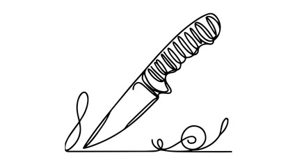 Knife one line illustration