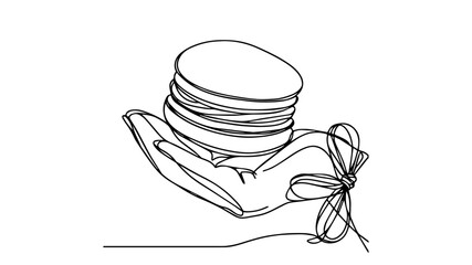 Macaron line art vector