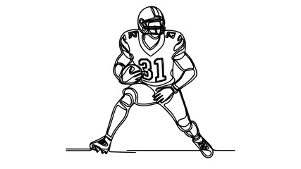 american football player single line illustration © Ibrahim