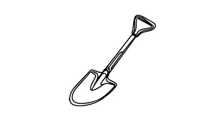 Line art drawing of a shovel 