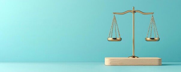 Justice scales with blindfolded figures, impartiality and fairness, 3D illustration