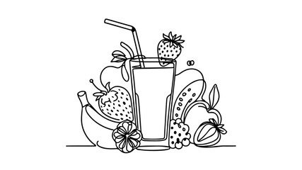 Smoothie line art drawing
