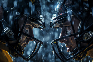 Fototapeta premium Dynamic expressive Generative AI picture american football soccer rugby sports competition match