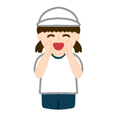 白組を応援する女の子