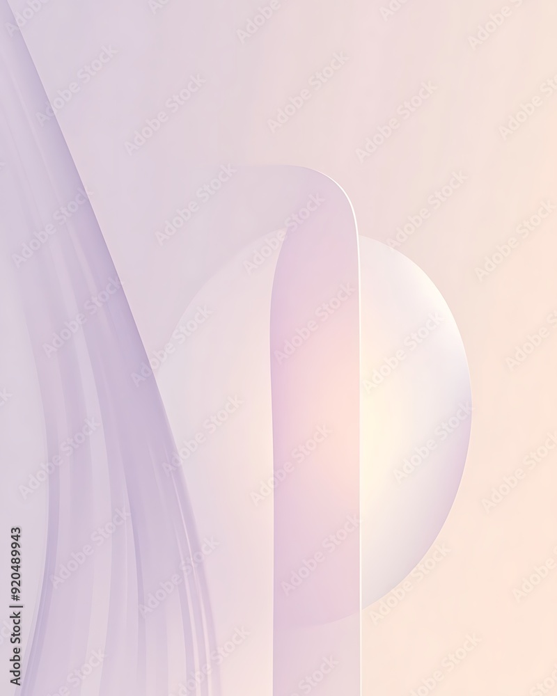 Aufkleber Soft Lilac Gradient with Abstract White Shape Background