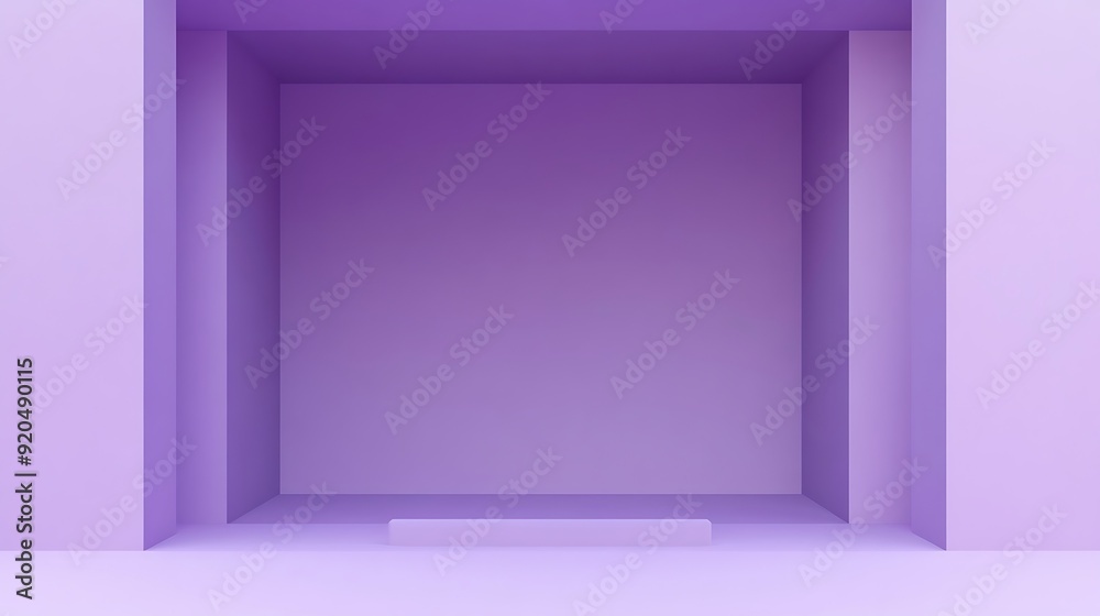 Aufkleber minimalist lilac background with centered white rectangle